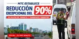 OFICIAL | MTC reduce hasta 90% las MULTAS de tránsito: ¿Quiénes podrán pagar solo el 10% y qué infracciones quedan fuera?