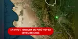 TEMBLOR en Perú HOY, 02 setiembre del 2026: ¿A qué HORA y DÓNDE se registró el ÚLTIMO SISMO, según IGP?