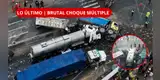 ÚLTIMO | ¡BRUTAL CHOQUE MÚLTIPLE! Cisterna impacta contra seis vehículos dejando heridos y una víctima mortal en la Panamericana Norte