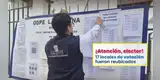ONPE anuncia REUBICACIÓN de 17 en locales de votación para las Elecciones Municipales 2026: LINK OFICIAL para revisar si cambió tu mesa