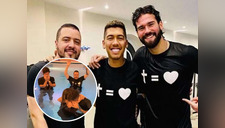 La emotiva reacción de Alisson Becker tras bautizar a Roberto Firmino [VIDEO]