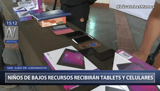 SJL: Entregarán tablets y celulares a niños de bajos recursos para que puedan estudiar