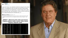 Periodista Jaime de Althaus deja entrever que hay fraude, pero ONPE lo desmiente