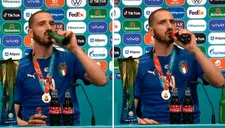 Bonucci en contra de Cristiano Ronaldo: tomó Coca Cola y Heineken tras ganar la EURO 2020 [VIDEO]