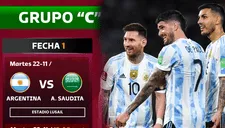 ¿A qué hora peruana juegan ARGENTINA VS. ARABIA por el Mundial de Qatar 2022?