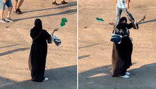 Arabia Saudita: mujer celebra sola la histórica victoria ante Argentina y tiene conmovedor gesto