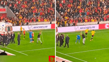 Turquía: hincha entró a la cancha con un palo y le pegó al arquero en la cabeza