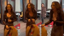 Kate del Castillo se llevó tremendo susto tras entrada de meseros al ritmo de 'El Alfa'