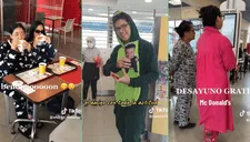 Jóvenes van en pijama a Mc Donald's para pedir promoción del desayuno gratis y es viral en TikTok: "Aprovechen"