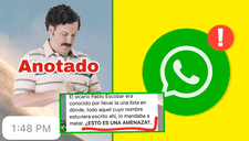 Vecino envía el sticker de Pablo Escobar a grupo de WhatsApp y lo denuncian por “amenaza”