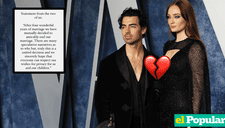 Sophie Turner y Joe Jonas confirman rumores de divorcio: "Decidimos por mutuo acuerdo terminar nuestro matrimonio"