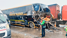 Conductor de bus interprovincial muere tras chocar contra tráiler en la Panamericana Sur: hay 13 heridos