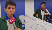 Escolar de Villa María del Triunfo gana concurso de matemática y recibe 50 mil soles de premio