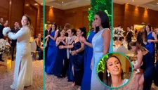 Cassandra Sánchez tira su ramo de boda y Camila Escribens intenta agarrarlo, ¿quiere casarse?