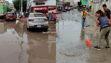 Chiclayo soporta 4 horas de lluvia y calles quedan anegadas y parte del Mercado Modelo se inundó