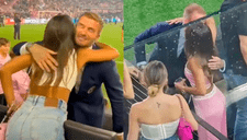 El cariñoso abrazo de Antonela Roccuzzo con David Beckham que puso celoso a Lionel Messi