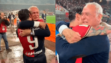 El abrazo con lágrimas de Gianluca Lapadula a Claudio Ranieri en Cagliari que emociona a todo Italia