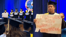 Estudiante de la PUCP generó controversia con polémico mensaje durante su graduación