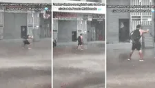 Peruano se enfrenta a tormenta en Puerto Maldonado y en TikTok lo vacilan: “El maestro del aire”