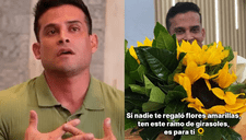 Christian Domínguez sorprende a usuarias con flores amarillas, pero lo vacilan tras sus infidelidades: "Mejor nada"