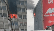 Cercado de Lima: Gigantesco incendio consume edificio ubicado en el cruce de av. Abancay y Grau