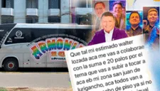 Armonía 10 revela chats AMENAZANTES que recibieron antes de ataque a bus: "Nos han pedido S/20 mil"