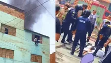 Fuerte incendio en Cercado de Lima: persona saltó desde el último piso para salvarse