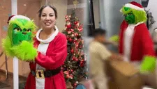 Pamela López se disfraza del Grinch y da conmovedora sorpresa a sus hijos en Navidad: "La mejor madre que Dios nos puso"