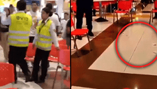 Reportan rajaduras en el piso del patio de comidas del Mall del Sur y usuarios abandonan el lugar por temor a desgracia