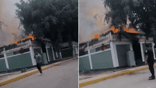 Gigantesco incendio consume la escuela de la PNP de Puente Piedra que alberga más de 5 mil alumnos