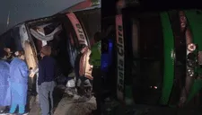 Bus interprovincial se DESPISTA y vuelca en la Panamericana Sur: video muestra momentos de PÁNICO entre los pasajeros
