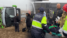 Aparatosa volcadura de bus interprovincial Emmanuel deja al menos 10 heridos en la variante del Pasamayo