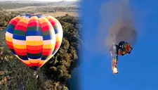 Globo aerostático se incendia en pleno vuelo y causa la muerte de al menos ocho personas: Cámaras captaron el trágico accidente