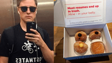 Joven se disfraza de delivery para dejar su CV en cajas de donas que repartió en 40 empresas y consiguió 10 entrevistas