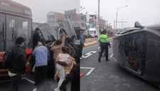 Auto se despista y vuelca en plena av. Universitaria con Belaúnde en Comas: impactante video revela el brutal accidente