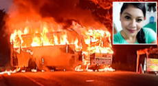 Jessica Domínguez salvó a su hijo de las llamas y lo lanzó de la ventana del bus