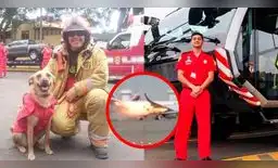 Familias realizan misa por los bomberos fallecidos.