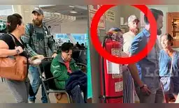 Custodios del expresidente lo acompañan desde el aeropuerto de San Francisco. Custodios del expresidente lo acompañan desde el aeropuerto de San Francisco.