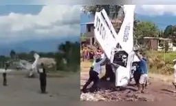 Avioneta con alcalde sufre volcadura en San Martín