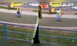 Heladero deja su carrito a un lado para ponerse a hacer ejercicios y se vacilan Heladero deja su carrito a un lado para ponerse a hacer ejercicios y se vacilan