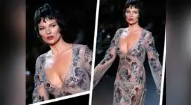 Kate Moss en sexy trasparencia de la colección otoño/invierno de Louis Vuitton