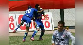 Ávila celebra el primer gol de los celestes en Moquegua. Ávila celebra el primer gol de los celestes en Moquegua.