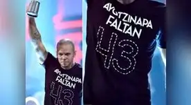 Presentador mejicano pide deportación de René Pérez, 'Residente' de Calle 13 por usar camiseta alusiva a crimen de Ayotzinapa.