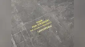 Activista de Greenpeace llegaron hasta las líneas de Nazca para enviar un mensaje a la COP 20.