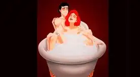 Personajes de Disney en la habitación roja. 