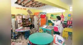 Techo de plantel en Arequipa, en la zona de Bustamante y Rivero, cayó y estuvo a punto de causar una tragedia.