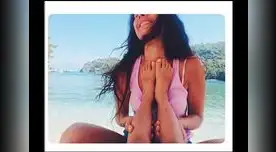 Sherezade y Onur en playa de Turquía. Sherezade y Onur en playa de Turquía.