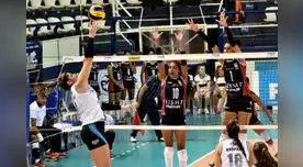 Zoila La Rosa y Bruna Da Silva bloquean el mate de la argentina