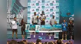 Manza (Kenia) fue primero,Tolossa (Etiopia) segundo y Muriuk tercero en el podio Manza (Kenia) fue primero,Tolossa (Etiopia) segundo y Muriuk tercero en el podio