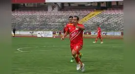 Festejo por su gol, el pirmero del Huancayo en la goleada 3-0 a la San Martín